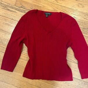 Ralph Lauren Rich Red Knit Top